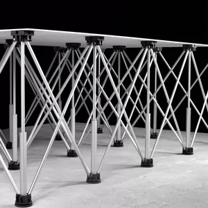 लकड़ी का काम दूरबीन ऑपरेटिंग मेज एल्यूमीनियम मिश्र धातु मकड़ी पैर तह दूरबीन कार्यक्षेत्र