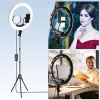 Lampe Annulaire LED de 18" Professionnelle pour Photos, Maquillage et Selfies