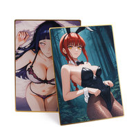 Cartes à jouer plaquées or de dessin animé d'anime, cartes de jeu en métal doré personnalisées, collection de cartes de jeu d'anime mixtes, cartes plaquées or gravées