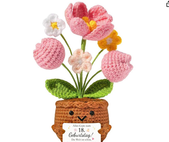18 three small flower tulip  pink