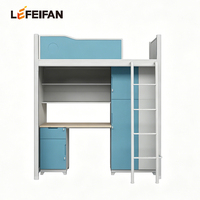 Lit superposé avec bureau intégré pour dortoir, directement de l'usine, durable, avec technologie de revêtement en poudre électrostatique