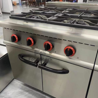 Cuisinière à gaz commerciale debout 6 brûleurs avec four et gril Plaque chauffante cuisinière à gaz industrielle cuisinière 4 brûleurs avec four électrique