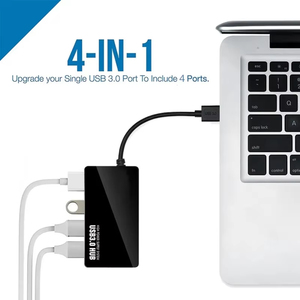 อะแดปเตอร์ฮับ <span class=keywords><strong>USB</strong></span> 3.0 ตัวขยายพอร์ต 4 พอร์ต สถานีเชื่อมต่อ ถ่ายโอนข้อมูลความเร็วสูง อุปกรณ์เสริมสำหรับพีซีและแล็ปท็อป พร้อมบรรจุภัณฑ์ - Product Image 3