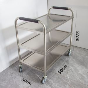 Carrito de comedor de acero inoxidable, carro de colección de cuencos gruesos, carrito de servicio de restaurante, carrito comercial de acero inoxidable - Product Image 6