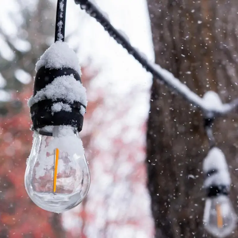 Guirlande étanche de qualité commerciale lumière LED extérieure 10 douilles suspendues guirlandes lumineuses noires pour la décoration de Noël de vacances