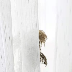 <strong>White</strong> Double <strong>Line</strong> Jacquard Window Sheer <strong>Curtain</strong> - Product Image 1