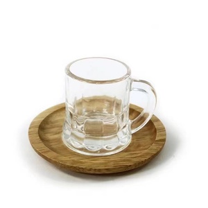 Coreano quente vender 40ml mini cerveja vidro shot óculos caneca de café copo copo com alça copo com alça personalizado