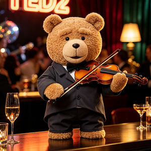 Peluche <span class=keywords><strong>doudou</strong></span> ours Teddy <span class=keywords><strong>TED</strong></span> authentique, style imperméable, en tissu maille lavé ultra doux, cadeau d'anniversaire, vente en gros transfrontalière - Product Image 4