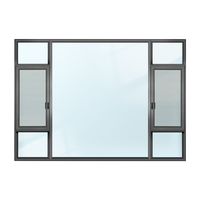 Ventana Abatible Moderna de Aleación de Aluminio con Rotura de Puente Térmico, Doble Vidrio Templado, Insonorizada, con Certificación Energy Star para Apartamento