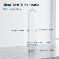 Tube en plastique PET transparent de 40 ml, 80 ml, 120 ml avec bouchon à vis en aluminium, plusieurs tailles, pour bonbons, masques, emballage