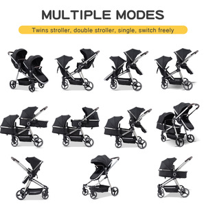 Poussette bébé multifonctionnelle légère et pliable avec siège bidirectionnel, vue panoramique, bonne suspension et convertible - Product Image 6