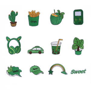 Anti-fading and Anti-deformation Blue pink Green Series Heat Press Embroidery <b>Iron</b> on Cute Cartoon Small Kids Clothes Patches - Product Image 3
