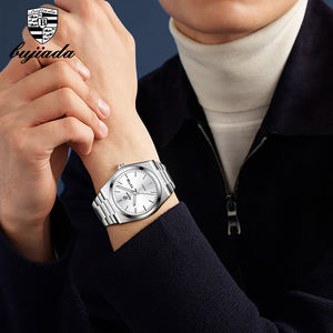 남성용 최고급 브랜드 야광 비즈니스 캘린더 손목시계, 럭셔리 스테인리스 스틸 밴드 쿼츠 시계 - Product Image 5