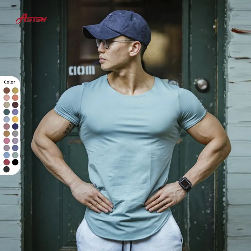 Manufacturer Custom Workout Apparel Mens Fashion Fitness Tshirt Active Wear Sport Clothing For Gym Men Work Out shirt Clothes
