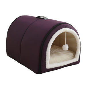 Anti-Rutsch-Niedlich Groß Ganzjährig Haustier bett Höhle Plüsch Wasch bar Tragbar Warm Pet <span class=keywords><strong>House</strong></span> Faltbar für Hunde Katzen mit abnehmbar gepolstert - Product Image 4