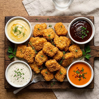 Nuggets de Pollo Frito Crujiente Premium - Trozos de Pollo Halal Congelados Saludables para Comida Rápida y Aperitivos para Fiestas