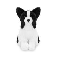 Drei Posen: Sitzend, Liegend, Stehend - Border Collie Plüschtier, Lebensechter Schwarz-Weißer Welpe als Deko-Geschenk für Hundeliebhaber & Kinder