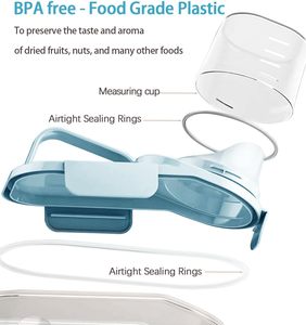 Recipiente de almacenamiento de alimentos a granel de plástico transparente ecológico, tanque de barril de arroz de grano con anillo de sellado de silicona, dispensador de cereales - Product Image 3