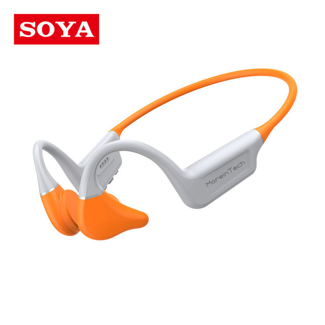 SOYA Comfortable Open Ear Bone Conduction Headphones JL IPX-8 Waterproof ENC Noise Cancellation 5.4 Magnetic Charging LED