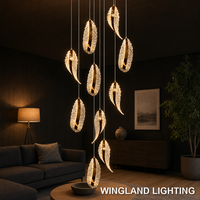 Lustre de luxe rotatif en fer forgé pour villa, loft, appartement, grand salon, duplex
