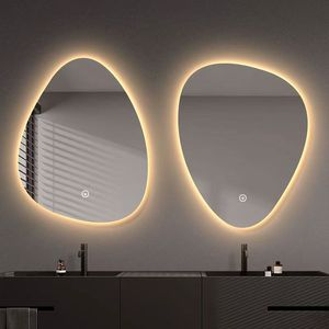 Modern Bathroom LED Smart <strong>Mirror</strong> Wall-Mounted Irregular Hanging Makeup <strong>Mirror</strong> Bright LED Light Decoration <strong>Maison</strong> Home Decor - Product Image 6