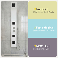 En stock et prêt pour une livraison rapide, panneau de douche mural en aluminium pour salle de bain, effet pluie