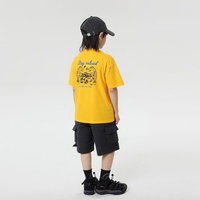 Kaos Anak Laki-laki Korea Kerah Bulat 100% Katun Bernapas Menyerap Keringat Lengan Pendek Longgar Streetwear Musim Panas Ukuran