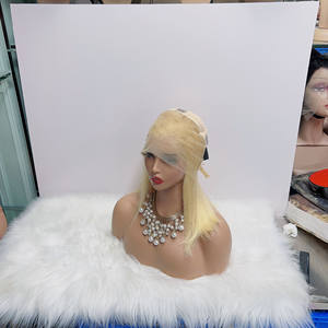 # Peluca de Cabello Humano Rubio Platino 613, con Frente de Encaje 13x4, Estilo Bob Recto de 12 Pulgadas, para Mujeres Europeas y Americanas, para Fiestas de Lujo - Product Image 4