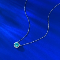 Collier rond bleu marine S925, un accessoire classique et tendance pour femmes, frais et à la mode