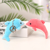 Porte-clés pendentif dauphin en peluche douce et mignonne de 10 cm, avec métal allié et impression numérique – Produit promotionnel pour cadeaux de fêtes