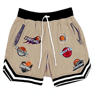 Shorts de sport pour hommes en toile écologique, mi-longs, taille mi-haute, séchage rapide, respirants, imperméables, élastiques, pour la gym, le basketball et la course à pied - Product Image 2
