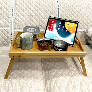 Table pliante paresseuse multifonctionnelle à un niveau <span class=keywords><strong>plateau</strong></span> de thé/dîner d'ordinateur en bambou Simple pour repose-<span class=keywords><strong>pieds</strong></span> de baie vitrée de dortoir - Product Image 2