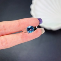 Factory Wholesale Fast Shipping Natural Topaz 8mm Unisex Ring 925 Sterling Silver Hypoallergenic Custom Gemstone Jewelry OEM ODM