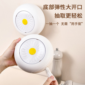 Daisy Shaped Plastic <b>Wrap</b> Storage Box Wall Mounted <b>Kitchen</b> Multi Function Dispenser For Food <b>Wrap</b> And Shower Cap - Product Image 4