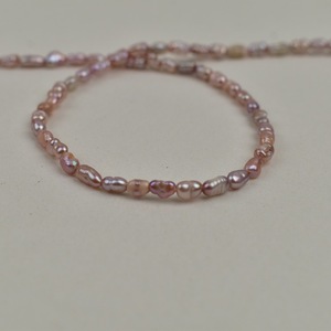 Perles d'eau douce rondes AK naturelles en gros, 3-3,5 mm, forte luminosité, semi-finies, en chaîne, blanches, perles en vrac pour collier DIY - Product Image 3