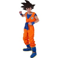 Costume de cosplay Dragon Goku, combinaison d'arts martiaux orange avec brassards bleus et rouges, tenue de carnaval d'Halloween