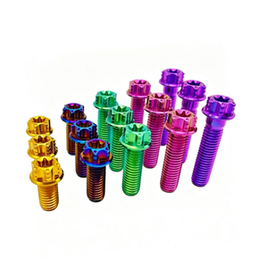 Vis à bride hexagonale fantaisie en titane anodisé coloré M6/M8/M10/M12 pour moto, usinage CNC personnalisé en usine - Product Image 2