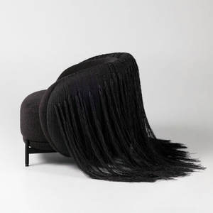 Fauteuils à franges en tissu rembourrés uniques et modernes, <span class=keywords><strong>fauteuil</strong></span> de salon en métal <span class=keywords><strong>pour</strong></span> villa, <span class=keywords><strong>fauteuil</strong></span> de salon avec accent en pompon <span class=keywords><strong>pour</strong></span> maison de campagne - Product Image 5