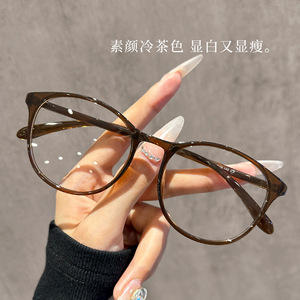 กรอบแว่นตาเกาหลี TR90 ทรงแคทอาย 7125 กรอบเต็มป้องกันแสงสีฟ้า น้ำหนักเบา แว่นตาผู้หญิง สีนมกาแฟ - Product Image 3
