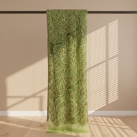 Tissu en dentelle de tulle africain vert citron doux en gros, avec perles et broderies de paillettes, 5 yards, pour robes et sacs