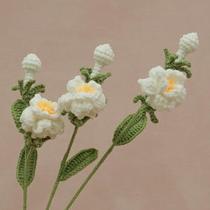 Flor <span class=keywords><strong>de</strong></span> imitación hecha a mano <span class=keywords><strong>de</strong></span> gama alta Flores <span class=keywords><strong>de</strong></span> jazmín <span class=keywords><strong>de</strong></span> <span class=keywords><strong>ganchillo</strong></span> <span class=keywords><strong>de</strong></span> lana tejidas artificiales - Product Image 1