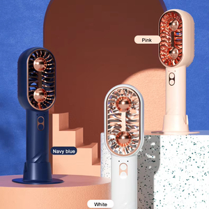 2025 Kc Batterij Gecertificeerde Handheld Ventilator Met Basis Slimme Ventilator Met Drie Windsnelheden Met Koele Wind 2200Mah Dubbele Knop Functie - Product Image 1