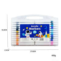 Offre Spéciale – Ensemble de Marqueurs Acryliques et Aquarelles Portables – Idéal pour Étudiants – Marqueurs Artistiques Créatifs – Cadeau de Papeterie – Étui en Plastique