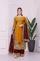Salwar Moderno de Estilo Cultural Punjabi para Fiestas, en Georgette de Seda con Bordado Intenso y Cuentas, Diseño Elegante, de Alta Calidad y Secado Rápido