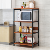 Meubles de salon, étagère de rangement en bois minimaliste nordique, 4 niveaux, supports de rangement pour micro-ondes de cuisine