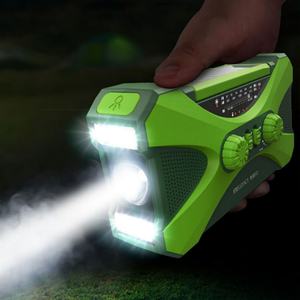 Batterie externe solaire et radio à manivelle 10000 mAh pour la prévention des catastrophes, étanche, avec lampe de poche - Product Image 4