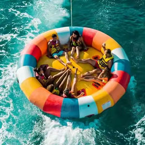 야외 물 게임 6-8 인 견인 가능 회전 물 모험 풍선 회전 UFO 디스코 보트 견인 튜브 - Product Image 2