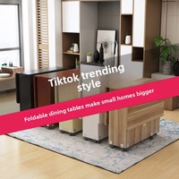 Table à manger pliante en bois moderne pour la maison, idéale pour les petits espaces, extensible et mobile, pour 4 à 6 personnes