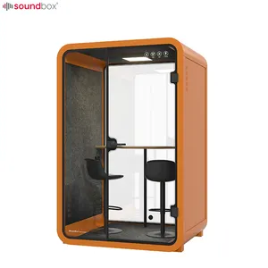 Soundbox Pod With Furniture Office Booth Working Office Pod Turbo Fresh Air System Acoustic Soundproof Booth