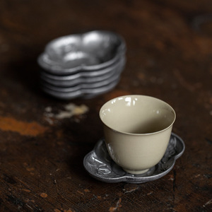 Chinese Retro Pure Tin Coaster Zen Style <b>Tea</b> <b>Tray</b> Heat Insulating Mat <b>Tea</b> Set Accessory Dehua - Product Image 1